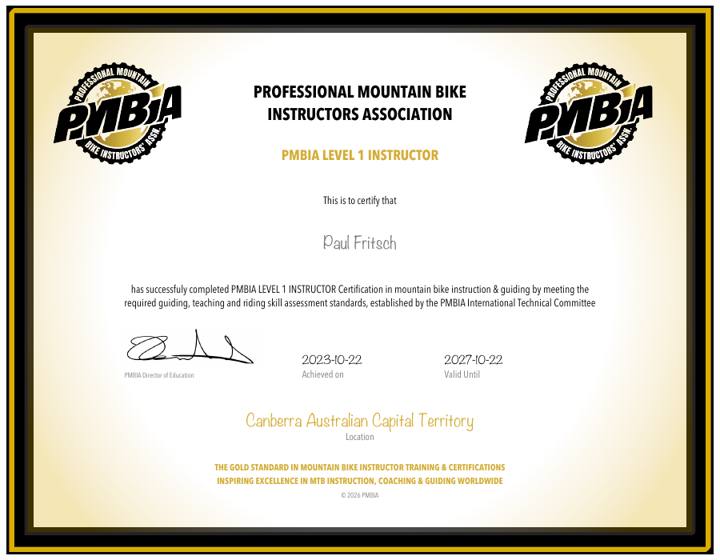 PMBIA Level 1 Instructor — Paul Fritsch